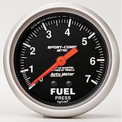 Autometer 3412-j sport-comp mechanical fuel pressure gauge 2 5/8" dia black face