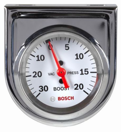 Bosch 2&#034; vacuum / boost gauge white/chrome bezel fst8203 authorized distributor