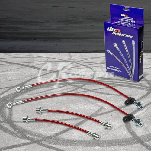 High performance stainless steel braided brake line 03-08 corolla e110/e120 red