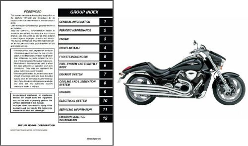 06-09 suzuki vzr1800 intruder m1800r / boulevard m109r service repair manual cd