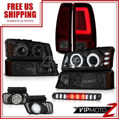 03-06 silverado tail lamps bumper lamp high stop fog headlights &#034;fiber optic&#034;