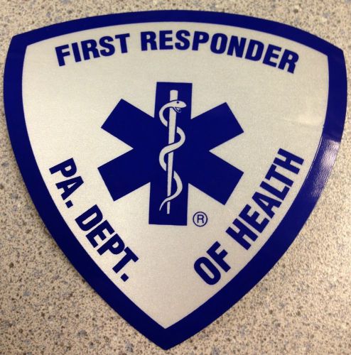 First responder,pa dept of health sticker, 3 1/2&#034; x 3 1/2&#034;, new