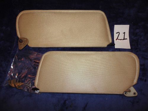 89 90 91 92 plymouth acclaim sunvisors sunshades w/ sun visor clips tan nice !!!