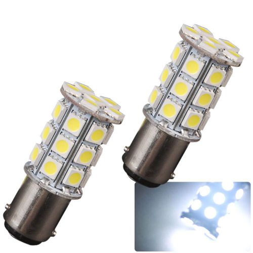 4x ba15d 1142 1076 6000k super white 27smd led light bulbs marine boat rv camper