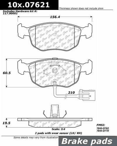 Centric 106.07621 brake pad or shoe, front