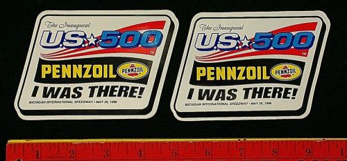 Vtg inaugural u.s. 500 pennzoil michigan international speedway (2) stickers