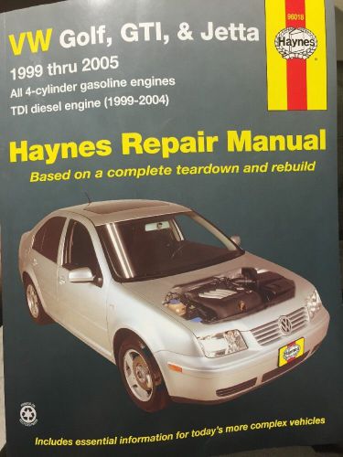 Vw golf, gti, &amp; jetta haynes repair manual 1999-2005