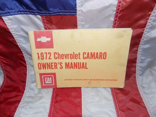 1972 chevy camaro owners manual rare original glove box book