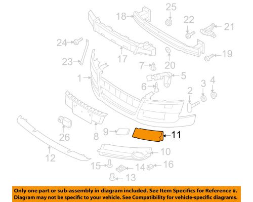 Audi oem 08-15 tt quattro front bumper-inner cover right 8j0807152b