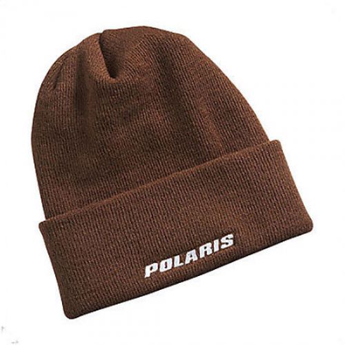 Oem polaris brown rollover beanie cap one size fits most