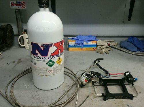 Nitrous express 4150 gemini twin stage 6 (50-300hp) kit w 10lb bottle used