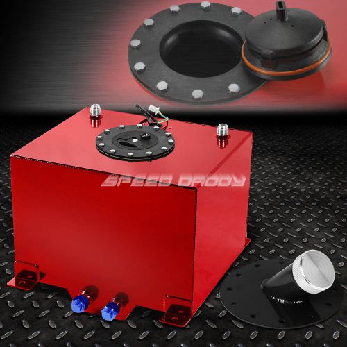 8 gallon red coated aluminum fuel cell gas tank+level sender+45° filler neck+cap