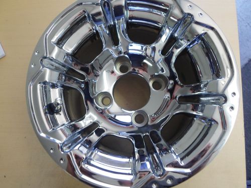 New 10x7 golf cart wheel/  rim,  chrome, 4 bolt pattern