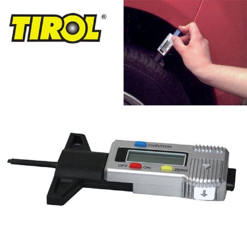 Tirol digital lcd tire tread depth gauge 0-25.4mm brake shoe pad gauge