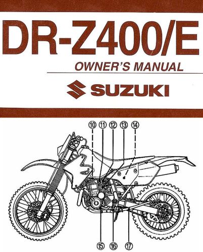 2004 suzuki dr-z400/e motocross motorcycle owners manual -dr z 400 e-drz400