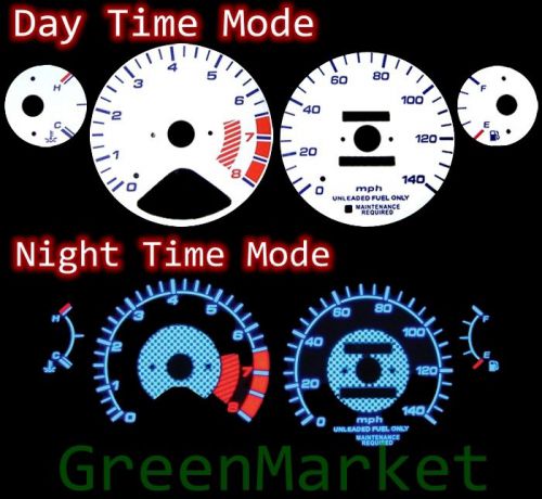 94-95 accord l4 mt/at  white face blue indiglo glow gauges