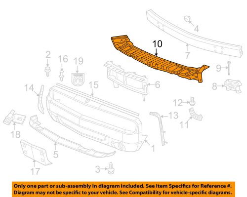 Dodge chrysler oem 15-16 challenger bumper-bumper protection foam 68222853aa