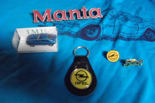 Vintage lot of -opel gt &amp;  manta- pins and stuff. n. cond. see pics. (no shirt)