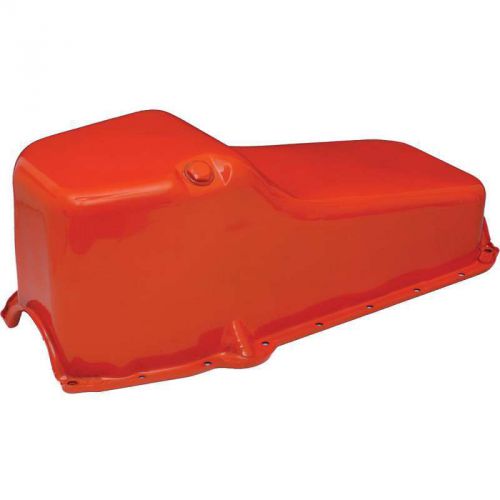 Chevy engine oil pan, orange powder coated, small block, 1955-1957