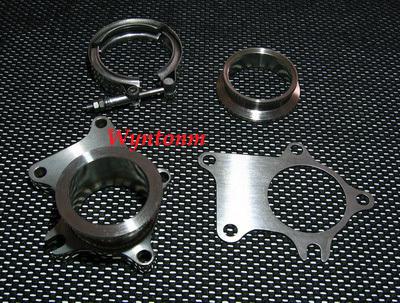 T3 t3/t4 turbo downpipe 2.5" v-band flange stainless steel  kit w/ gasket