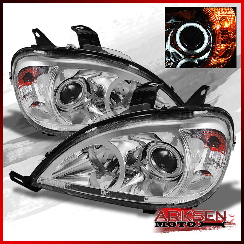 98-05 mercedes benz w163 ml-class halo projector headlights pair lamp new set