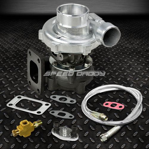 T04e t3/t4 a/r.48 50 trim 5-bolt 300+hp stage iii turbo charger+oil feed line