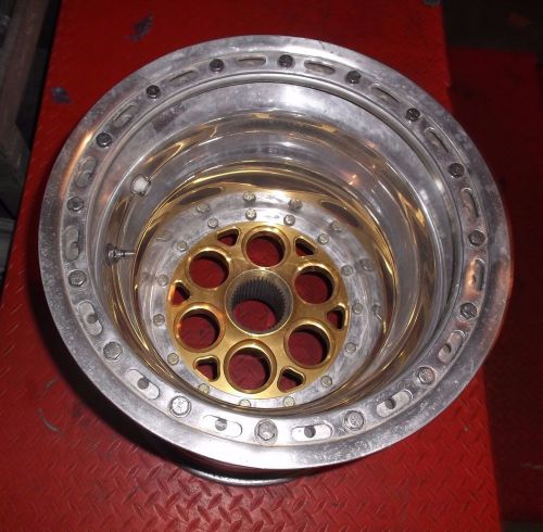 Sprint car race car weld splined bead lock wheel, 16 x 6.5