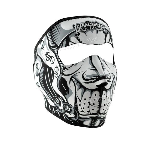 Zan headgear wnfmlt05, neoprene full mask, reverses black, lethal threat jester