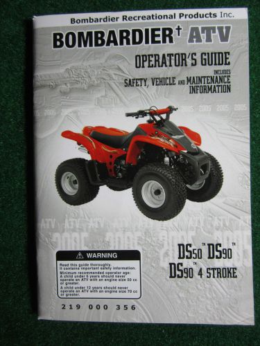 2005 bombardier atv ds50 ds90 4 stroke operator&#039;s guide owner&#039;s manual oem