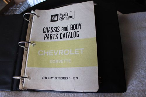 1953-1975 chevrolet corvette factory original chassis &amp; body parts catalog