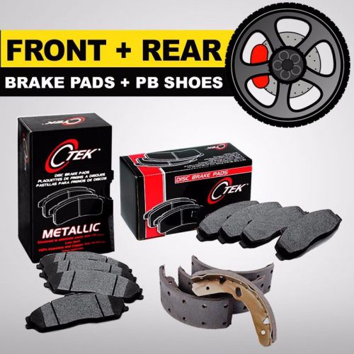 Front + rear brake pads + parking shoes 3 full sets
