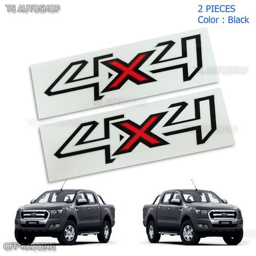 Pair set sticker decals 4x4 black red fit ford ranger t6 ute wildtrak 2012 2016