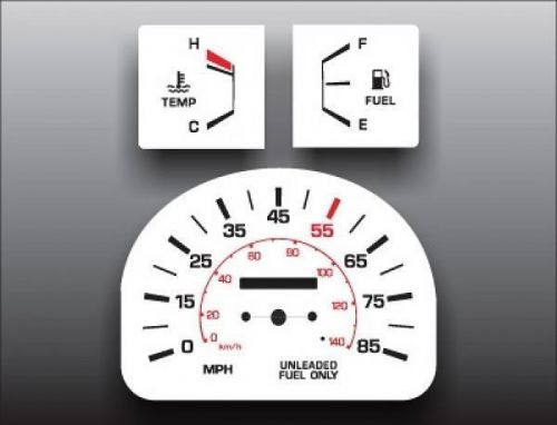 1984 toyota truck 85 mph dash instrument cluster white face gauges