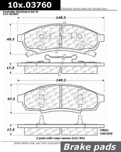 Centric 106.03760 brake pad or shoe, front