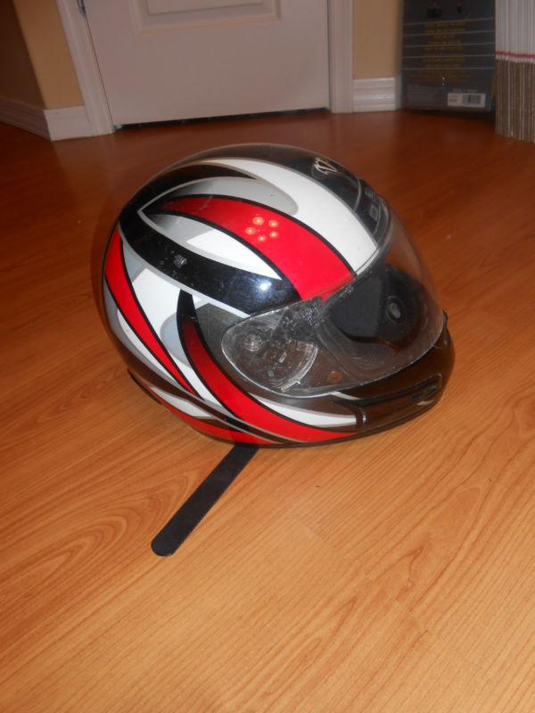 Vega full face motorcycle helmet red, black white sz xl