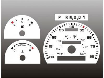 1990-1991 ford taurus sable instrument cluster white face gauges 90-91