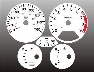 1990-1991 nissan 300zx non turbo instrument cluster white face gauges 90-91 z32