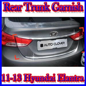 Chrome rear trunk garnish 2p for 2011 2012 2013 hyundai elantra 4dr sedan