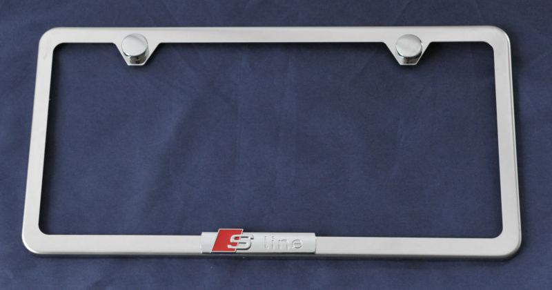 Audi s line 3d stainless steel license plate frame chrome new 