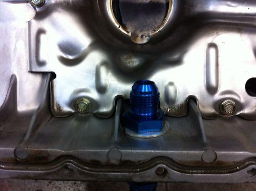 D16 aluminum oil pan tapped for turbo