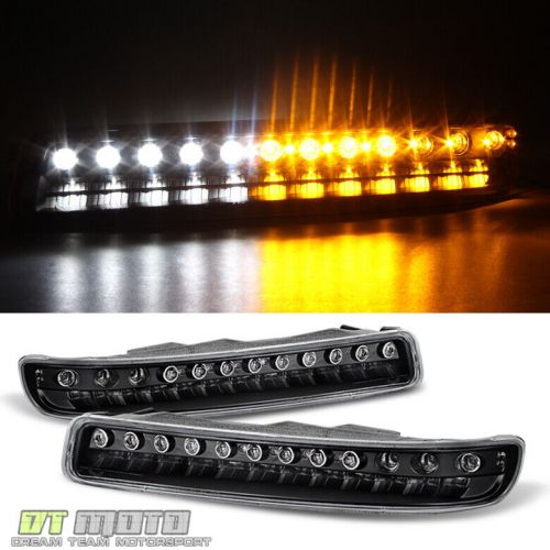 Black fits 99-06 gmc sierra yukon led bumper corner marker parking signal lights