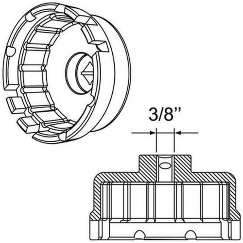 64mm 14 flute oil filter cap removal tool cup wrench for toyota lexus scion 1.8l