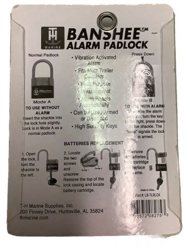 T-h marine banshee™ alarm padlock lb-tlrlck-dp upc 733572082753