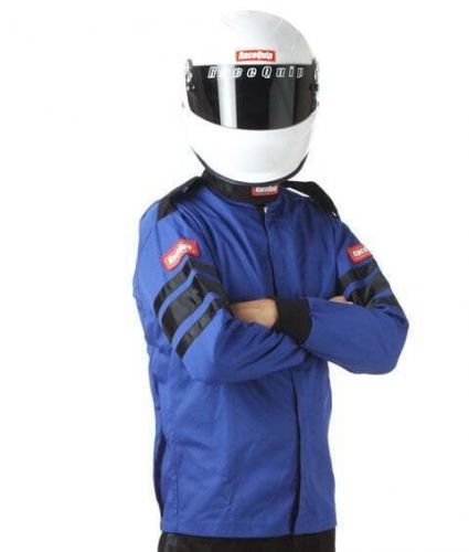 Racequip 111025rqp 110 series driving jacket sfi 3.2a/1 blue/black stripe large