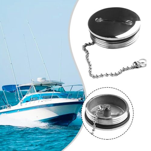 50mm 2 fuel gas tank cap + chain spare yacht deck,fill replacement hardware