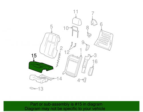 Genuine gm cover assembly d/seat cushion  w/heat (power)  *left*gray 88895450