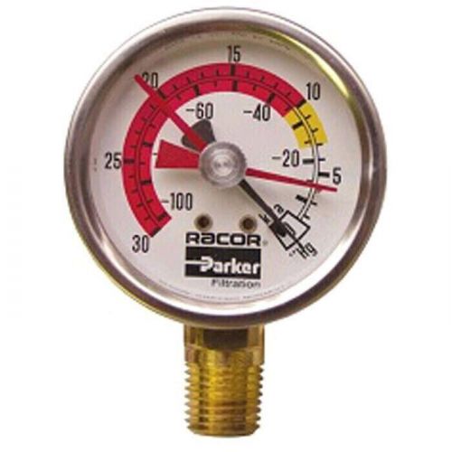 Racor rk 19669 rk19669 vacuum gauge, -30 to 0 hg bottom mount