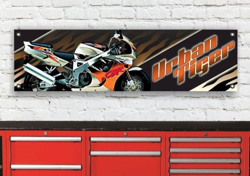 Br79c cbr900rr urban tiger inspired flexible workshop banner sign mens gift