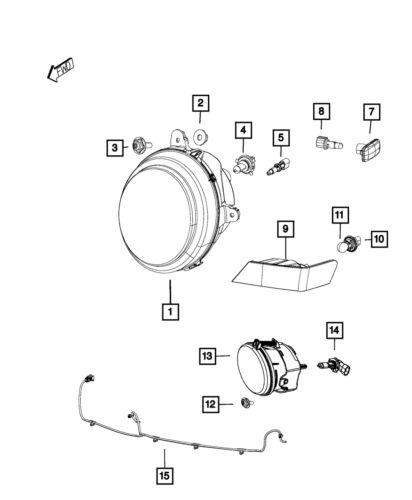 Genuine mopar park and turn signal lamp right 68004180ac