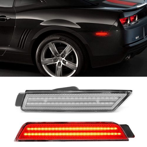 4x front amber rear led bumper side marker lights for 2010-2015 chevy camaro